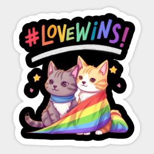 cat lgbt flag gay pride month transgender rainbow lesbian Sticker